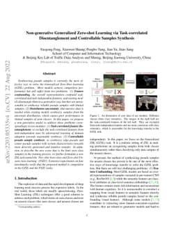 Non-generative Generalized Zero-shot Learning via Task-correlated
  Disentanglement and Controllable Samples Synthesis
