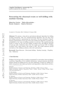 Forecasting the abnormal events at well drilling with machine learning