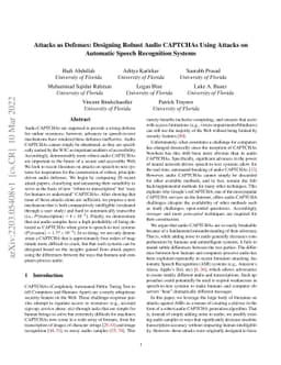 Attacks as Defenses: Designing Robust Audio CAPTCHAs Using Attacks on
  Automatic Speech Recognition Systems