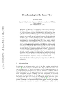 Deep Learning for the Benes Filter