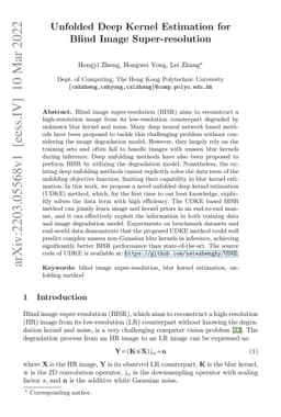 Unfolded Deep Kernel Estimation for Blind Image Super-resolution
