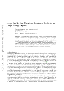 neos: End-to-End-Optimised Summary Statistics for High Energy Physics