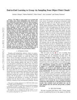End-to-End Learning to Grasp via Sampling from Object Point Clouds