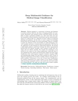 Deep Multimodal Guidance for Medical Image Classification