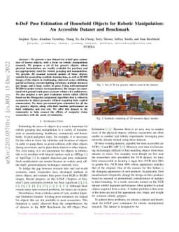 6-DoF Pose Estimation of Household Objects for Robotic Manipulation: An
  Accessible Dataset and Benchmark