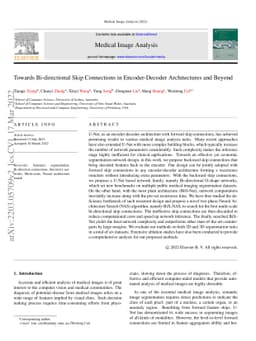 Towards Bi-directional Skip Connections in Encoder-Decoder Architectures
  and Beyond