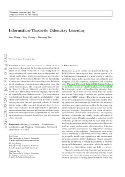 Information-Theoretic Odometry Learning