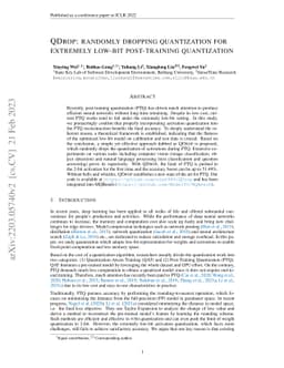 QDrop: Randomly Dropping Quantization for Extremely Low-bit
  Post-Training Quantization