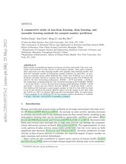 A comparative study of non-deep learning, deep learning, and ensemble
  learning methods for sunspot number prediction