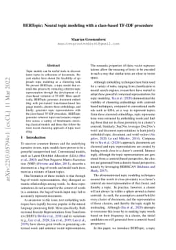 BERTopic: Neural topic modeling with a class-based TF-IDF procedure