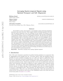 Averaging Spatio-temporal Signals using Optimal Transport and Soft
  Alignments