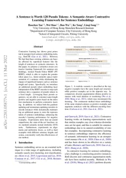 A Sentence is Worth 128 Pseudo Tokens: A Semantic-Aware Contrastive
  Learning Framework for Sentence Embeddings