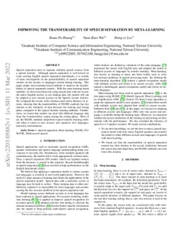 Improving the transferability of speech separation by meta-learning