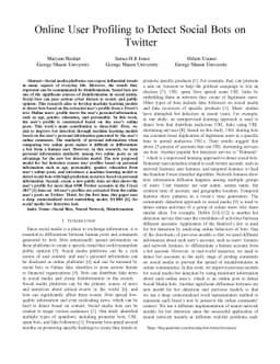 Online User Profiling to Detect Social Bots on Twitter