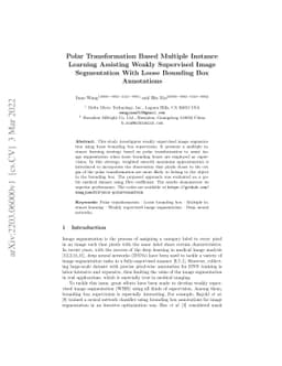 Polar Transformation Based Multiple Instance Learning Assisting Weakly
  Supervised Image Segmentation With Loose Bounding Box Annotations