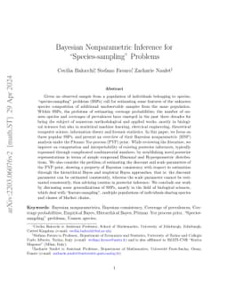 Bayesian Nonparametric Inference for "Species-sampling" Problems