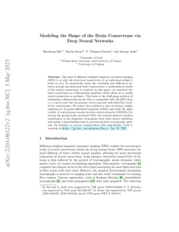 Modeling the Shape of the Brain Connectome via Deep Neural Networks