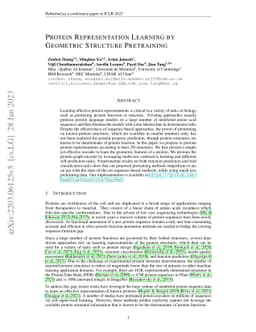 Protein Representation Learning by Geometric Structure Pretraining