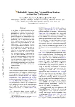 LaPraDoR: Unsupervised Pretrained Dense Retriever for Zero-Shot Text
  Retrieval