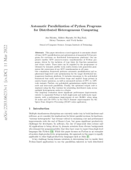 Automatic Parallelization of Python Programs for Distributed
  Heterogeneous Computing