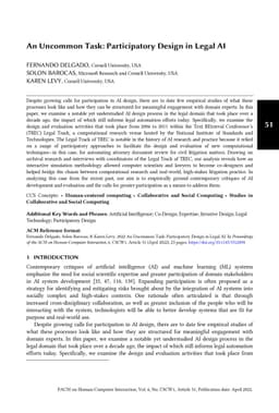 An Uncommon Task: Participatory Design in Legal AI