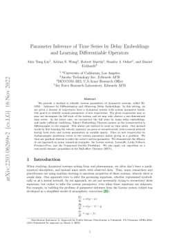 Parameter Inference of Time Series by Delay Embeddings and Learning
  Differentiable Operators
