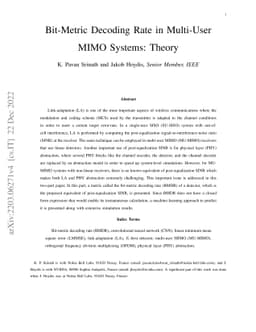 Bit-Metric Decoding Rate in Multi-User MIMO Systems: Theory