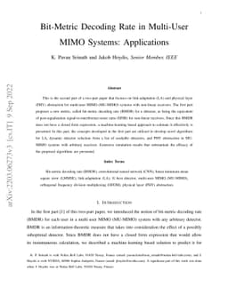 Bit-Metric Decoding Rate in Multi-User MIMO Systems: Applications