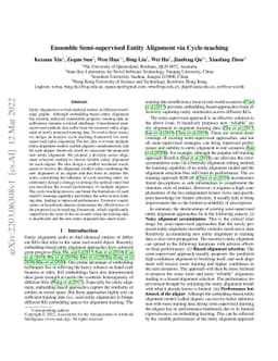 Ensemble Semi-supervised Entity Alignment via Cycle-teaching
