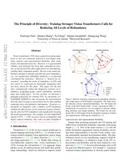 The Principle of Diversity: Training Stronger Vision Transformers Calls
  for Reducing All Levels of Redundancy