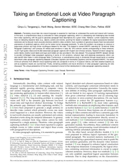 Taking an Emotional Look at Video Paragraph Captioning