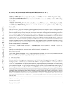 A Survey of Adversarial Defences and Robustness in NLP