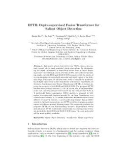 DFTR: Depth-supervised Fusion Transformer for Salient Object Detection
