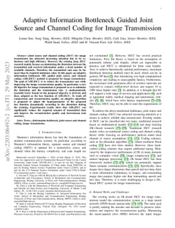 Adaptive Information Bottleneck Guided Joint Source and Channel Coding
  for Image Transmission