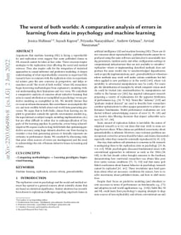 The worst of both worlds: A comparative analysis of errors in learning
  from data in psychology and machine learning