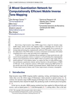 A Mixed Quantization Network for Computationally Efficient Mobile
  Inverse Tone Mapping