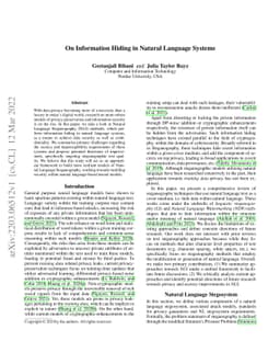 On Information Hiding in Natural Language Systems