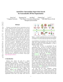 AutoGPart: Intermediate Supervision Search for Generalizable 3D Part
  Segmentation