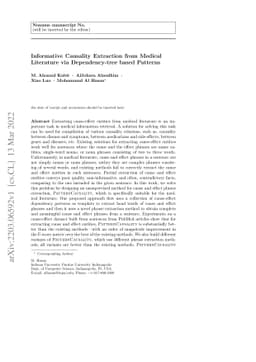 Informative Causality Extraction from Medical Literature via
  Dependency-tree based Patterns