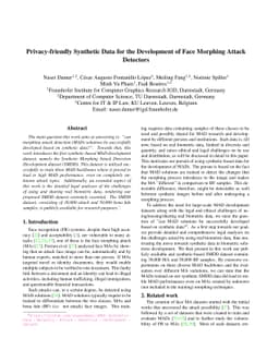 Privacy-friendly Synthetic Data for the Development of Face Morphing
  Attack Detectors