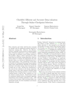 CheckSel: Efficient and Accurate Data-valuation Through Online
  Checkpoint Selection