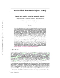 RecursiveMix: Mixed Learning with History