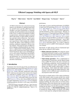 Efficient Language Modeling with Sparse all-MLP