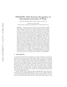 TSR-DSAW: Table Structure Recognition via Deep Spatial Association of
  Words