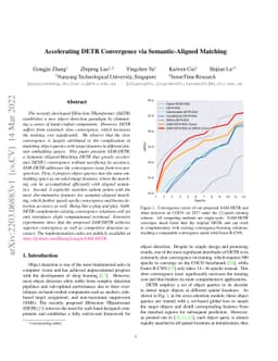 Accelerating DETR Convergence via Semantic-Aligned Matching