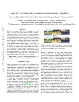 Efficient universal shuffle attack for visual object tracking