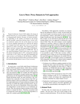 Less is More: Proxy Datasets in NAS approaches