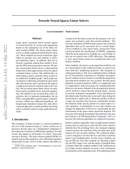 Towards Neural Sparse Linear Solvers
