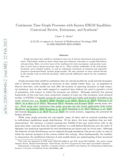 Continuous Time Graph Processes with Known ERGM Equilibria: Contextual
  Review, Extensions, and Synthesis
