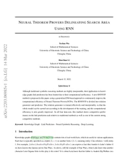 Neural Theorem Provers Delineating Search Area Using RNN